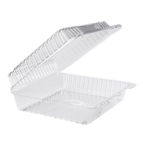 25-Pack Clear Plastic Food Containers Clamshell Take Out Disposable To Go Boxes for Food Clam Shell 8 x 7 inch for Salads, Snacks, and Meals