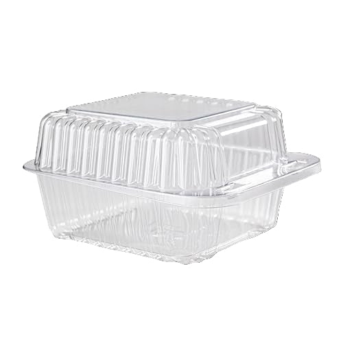 Clear Plastic Food Containers Clamshell Take Out Containers Disposable To Go Clam Shell Food Containers 5 x 5 inch for Dessert Containers, Snacks, and Meals