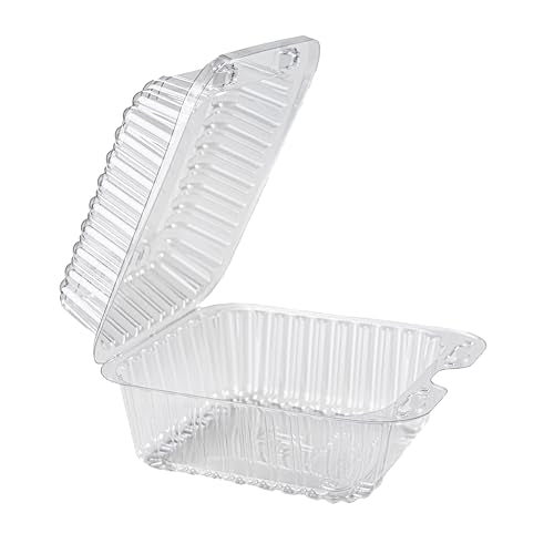 Clear Plastic Food Containers Clamshell Take Out Containers Disposable To Go Clam Shell Food Containers 5 x 5 inch for Dessert Containers, Snacks, and Meals